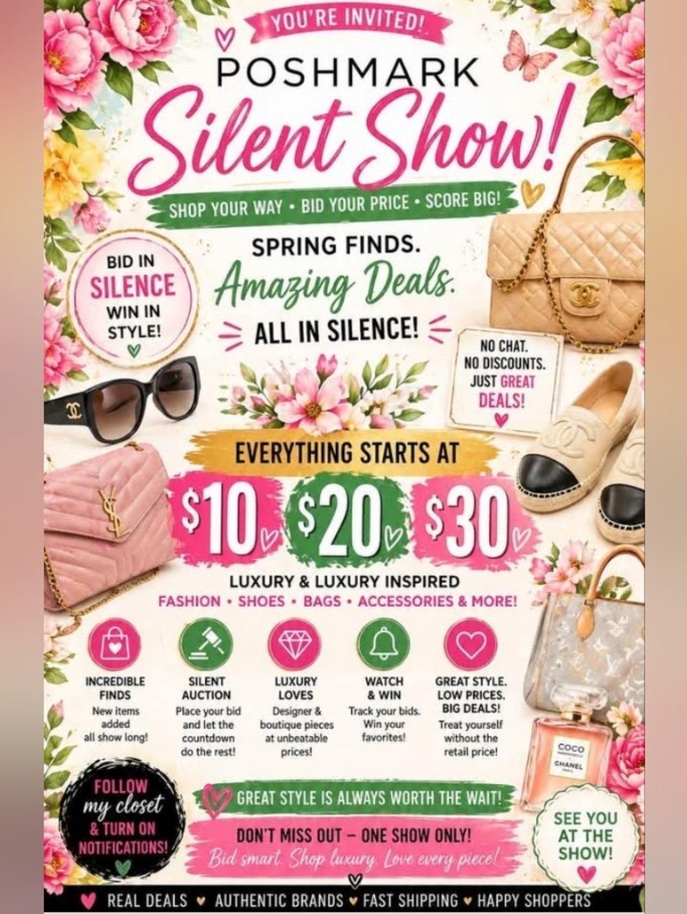 Multiples Pink Floral Silent Show Promotional Poster